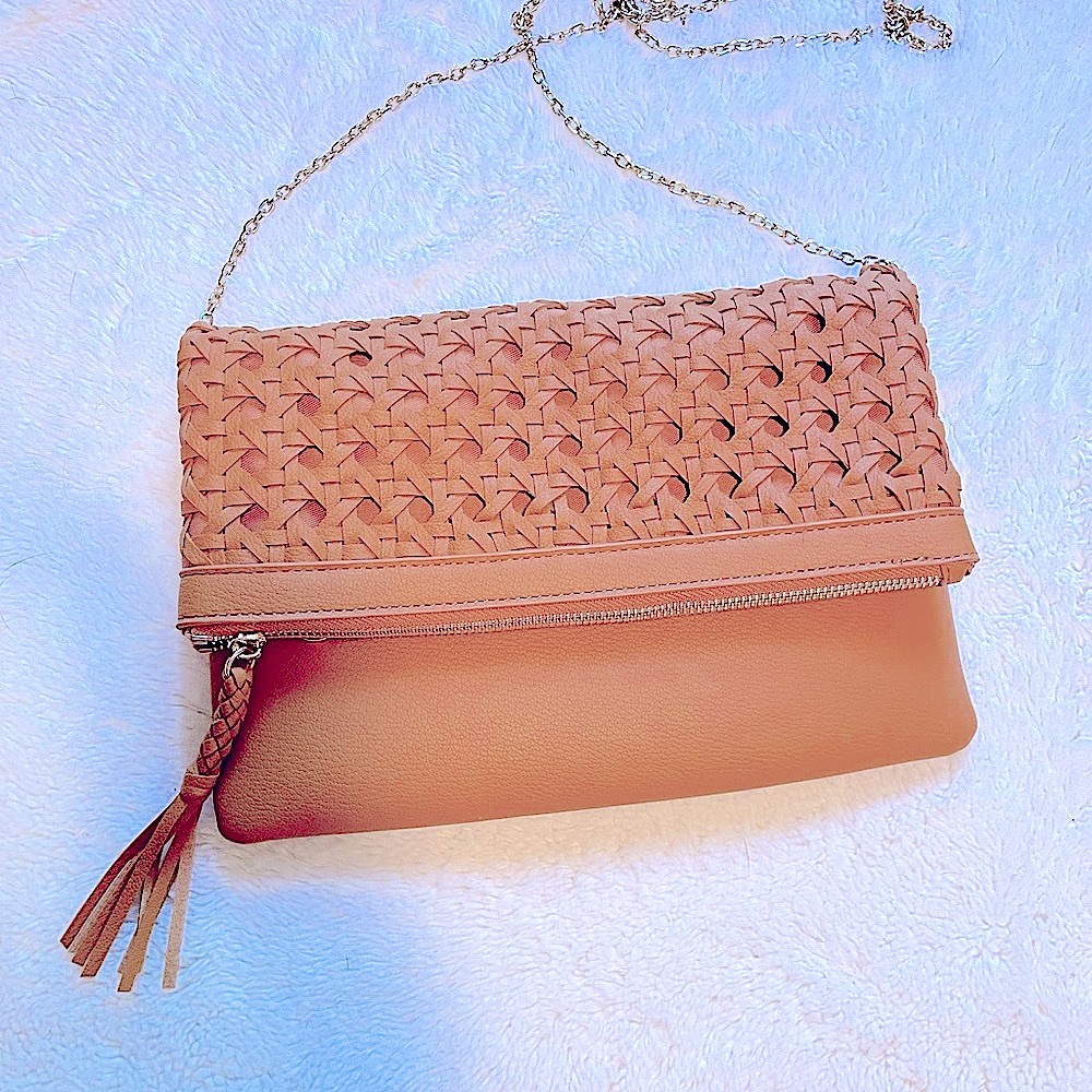 Francesca’s Never Used!! Fold-over Clutch/Crossbody Purse with Gold Chain